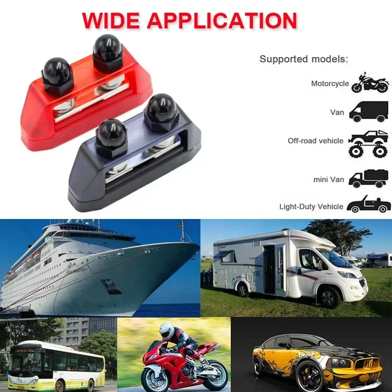 48V Bus Bar M 10  2 Way 200A  Car Audio Fused Distribution Block For Car Marine Boat
