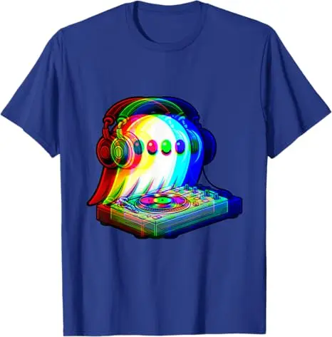 House Music Ghost Dj Optical Illusion EDM Halloween Rave DJ T-Shirt Humor Lustiges Rock Grafik Outfit Kurzarmblusen Y2k Top – Detail 6