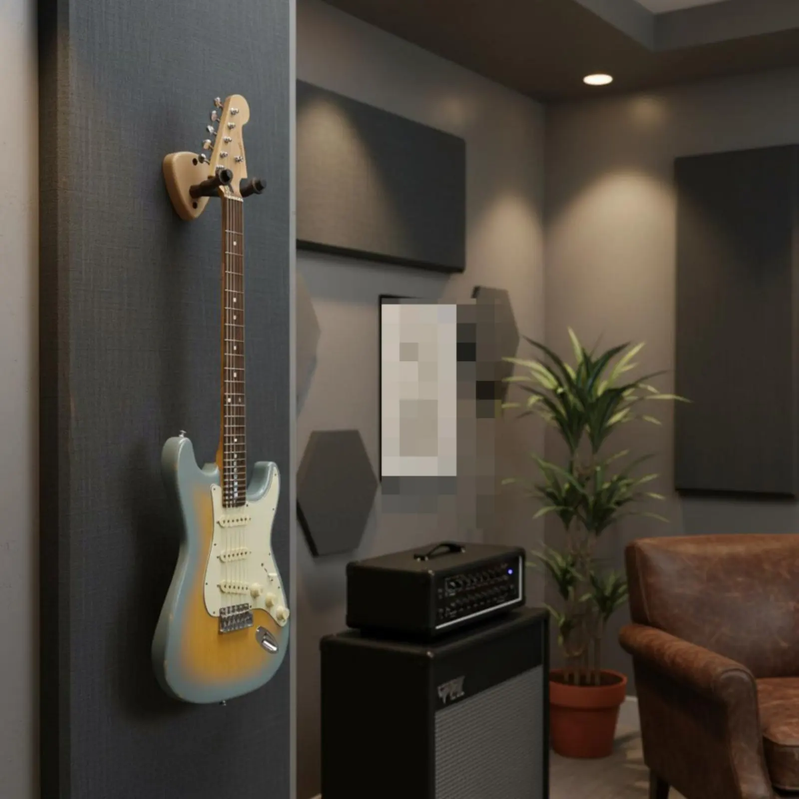 Guitar Wall Mount Universal Compatibility Wooden Guitar Hook Beech Wood Instrument Hanger Safeguarding Padding U-Shaped Design