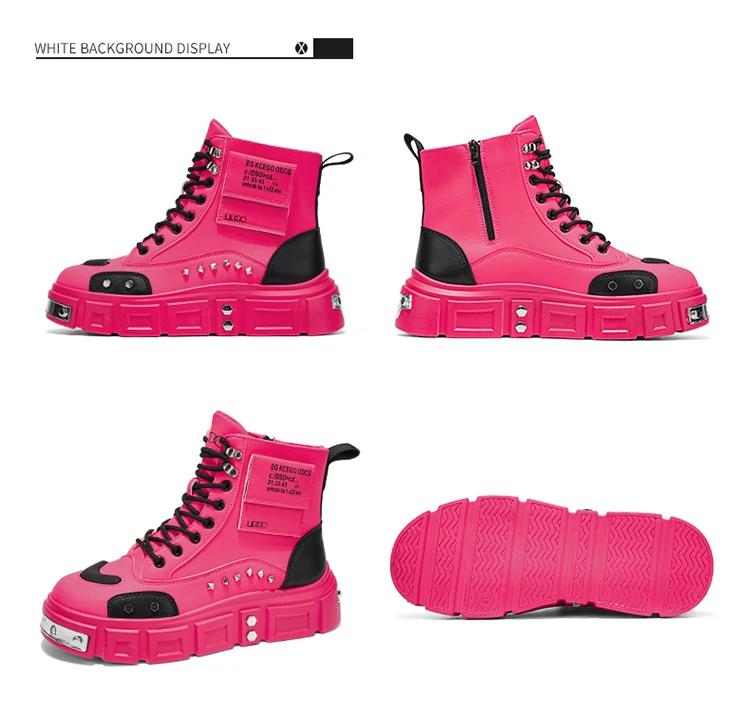 Modische Herren-High-Top-Stiefel, dicke Sohle zur Erhöhung der Körpergröße, vielseitige Freizeitschuhe – Detail 31