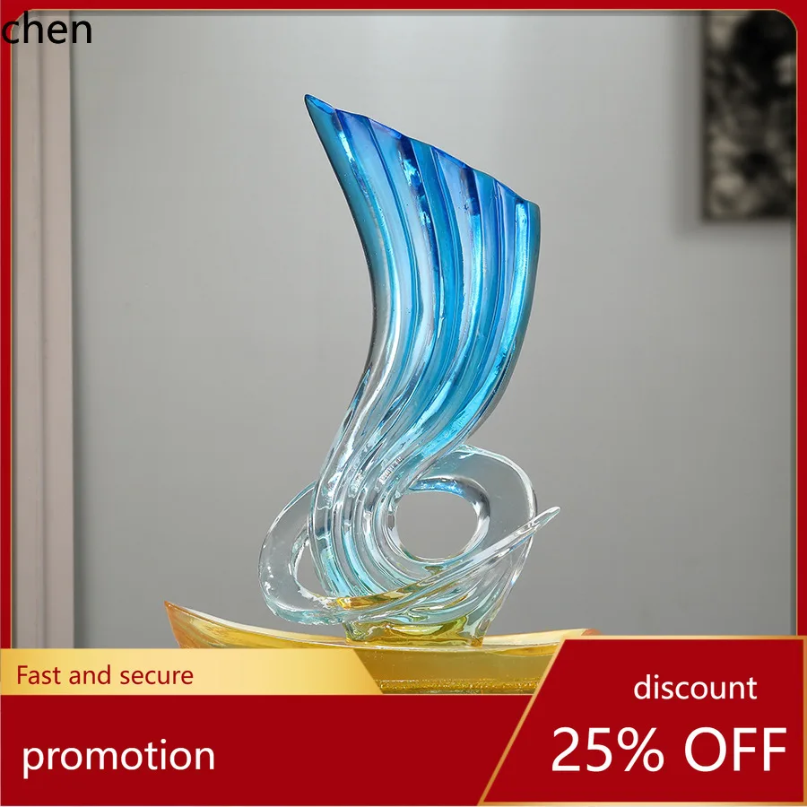 

Ht smooth sailing sailboat ornament - decorative piece for living room tv cabinet, wine cabinet, high-end office gift