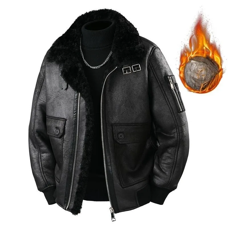 Gli uomini autunno e inverno con giacca imbottita in cotone in pile fresco stile coreano spesso e caldo alla moda per cappotto integrato in pelliccia sintetica