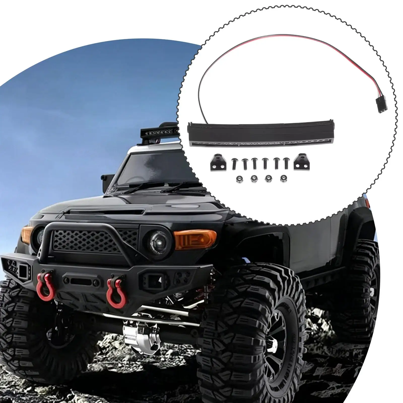 Barre lumineuse de toit pour RC Crawler, clignotante et stable, pour accessoires de voiture RC 1/10, amélioration en alliage d'aluminium