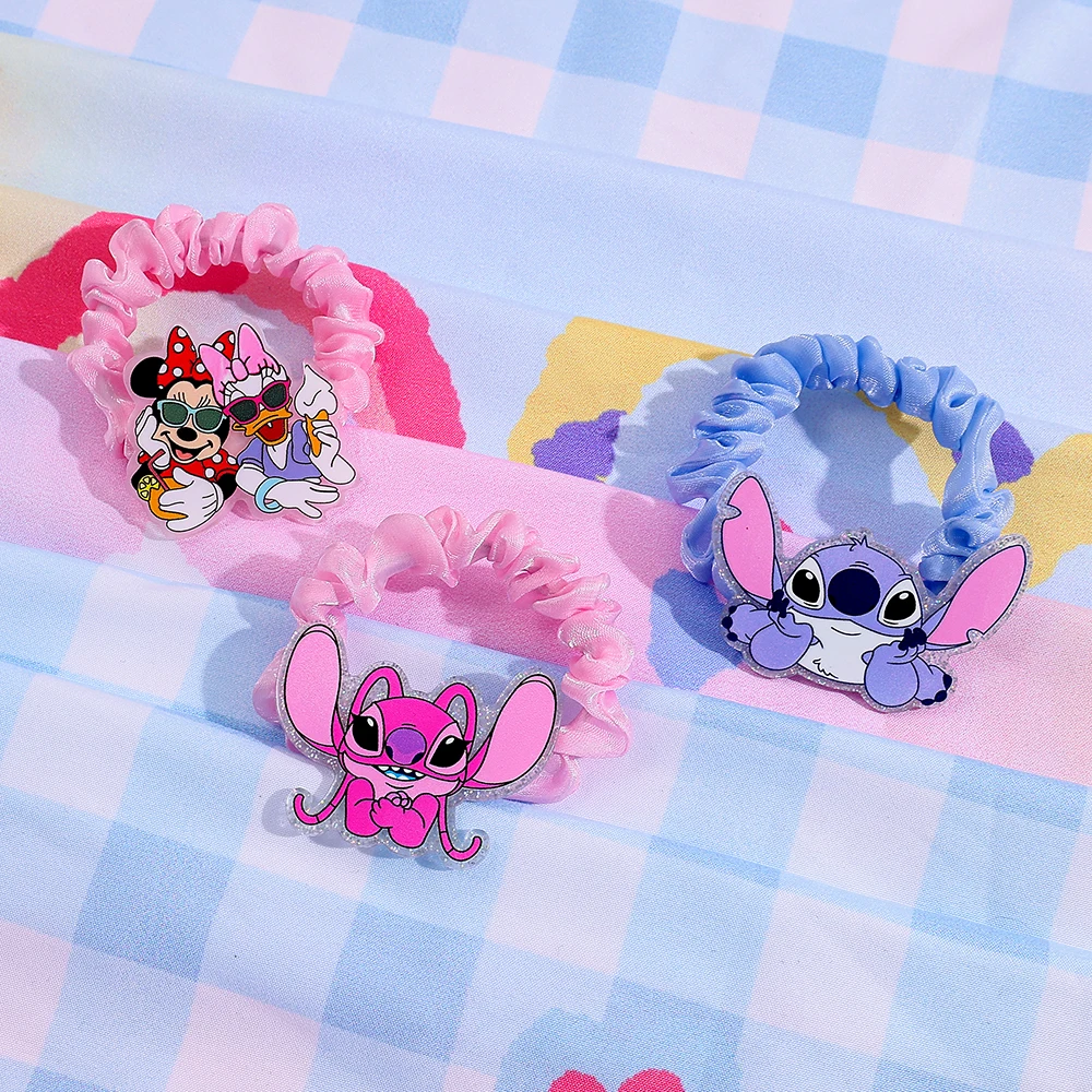 1 قطعة/3 قطع ربطات شعر على شكل غرزة وملاك، أربطة شعر مرنة من الأكريليك العصري، حلقات ذيل حصان كرتونية لطيفة