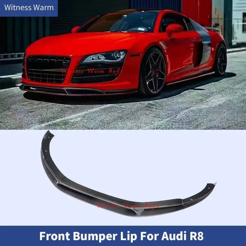 Pare-chocs avant en fibre de carbone pour Audi R8, kit de carrosserie, séparateur avant de voiture, Jules Spomicrophone, 08-15