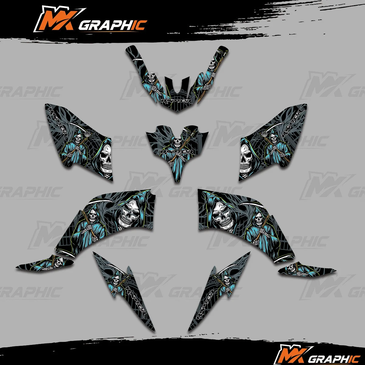 For Yamaha Raptor 125 250 YFM125 YFM250 ATV Graphics Decals Stickers Racing Cross