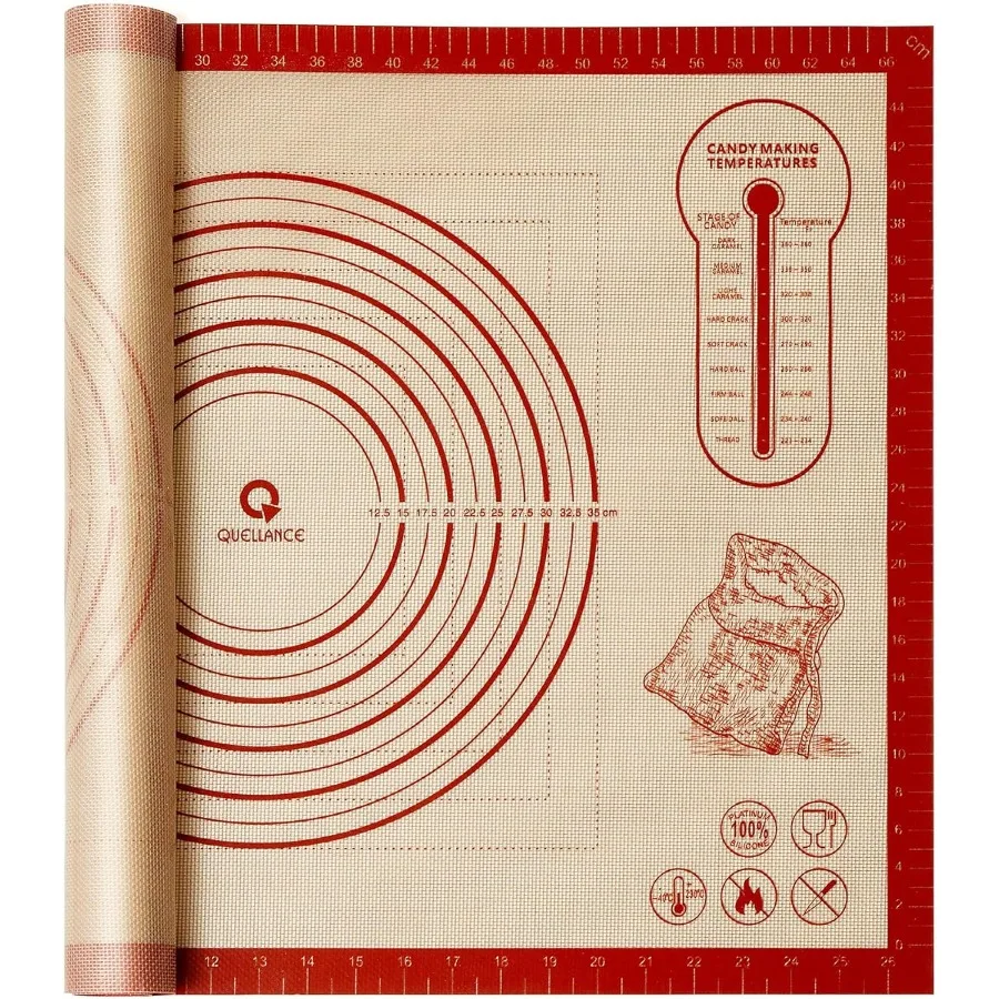 

Силиконовый коврик для выпечки теста, 28x20 дюймов, очень большие коврики для раскатки печенья и хлеба, антипригарная доска для замешивания кухонной стойки