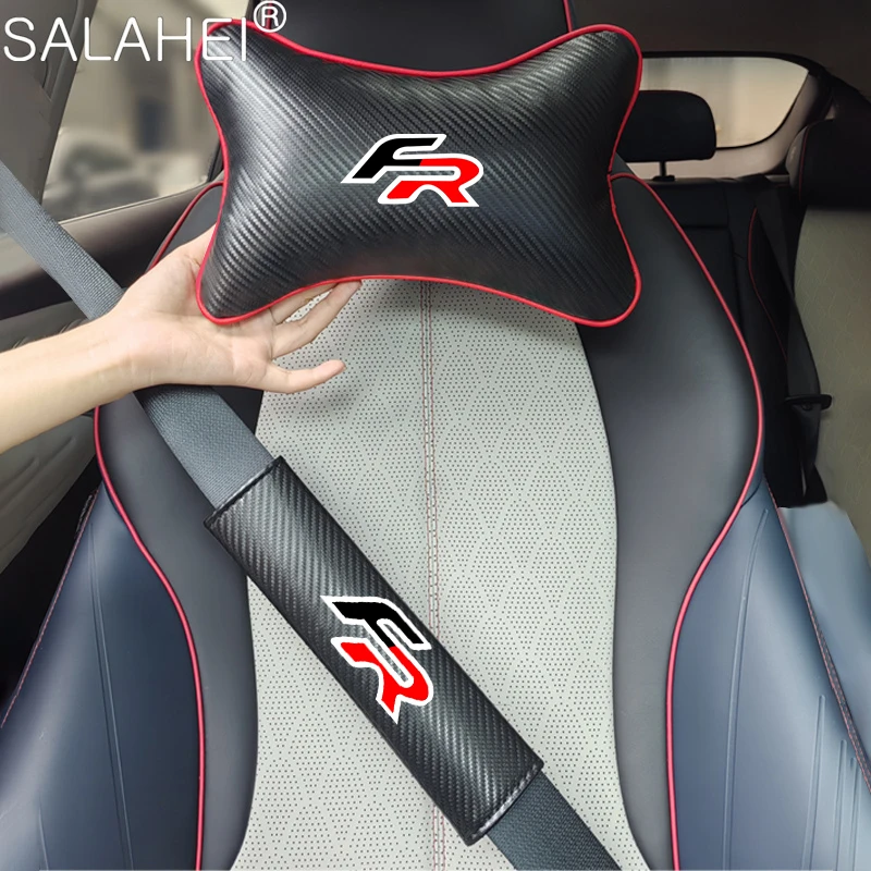 Car Seat Belt Protect Shoulder Pads Safety Handle Cover Headrest Neck Pillow For Seat FR Leon Ibiza Altea Exe 5f Mk2 Mk3 TARRACO