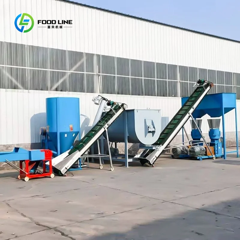 (1000-3000KG/H) for Feed Pellet Processing, Ideal for Large Farms, Fully Customizable Feed Pellet Production Line