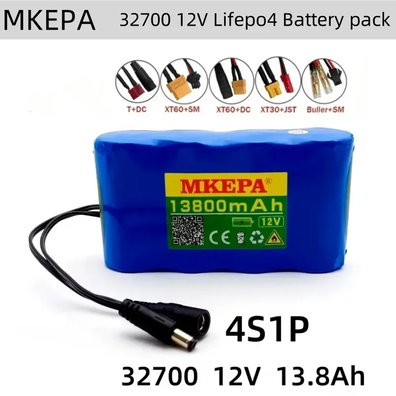 32700 Lifepo4 Battery Pack 4S1P 12.8V 1.38Ah with 4S 40A Balanced BMS for Electric Boat and Uninterrupted Power Supply 12V