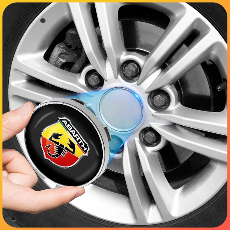 4pcs 60mm Car Wheel Center Hub Cap Rim Cover Emblem Stickers For Abbas Abarth Punto 124/125/500 Stilo Ducato Car Accessories