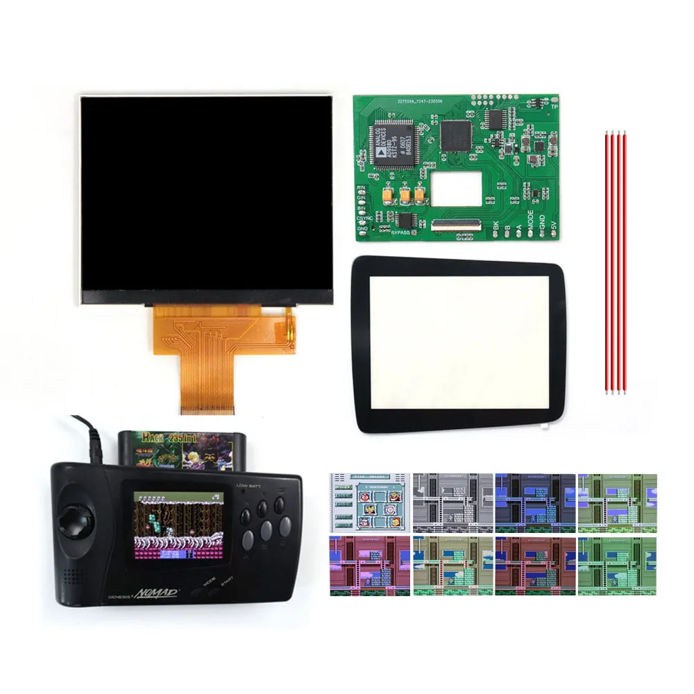 

Hight Light 3.5" 640x480 HD IPS LCD RGB Board MOD for SEGA NOMAD Console With OSD Menu