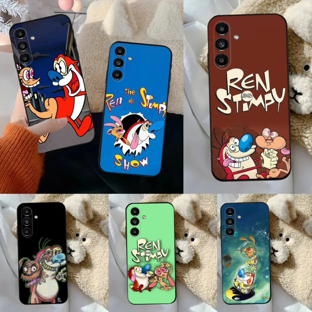 

Ren and S-stimpy Phone Case For Samsung S24,23,22,30,21,10,9,Ultra,Plus,Lite,FE,5G Black Soft Case