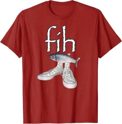 Fih أحذية الأسماك مضحك Misspelled الفكاهة تي شيرت صياد Fih دعوة Y2k تصميم الجرافيك الزي الرجال الموضة قائلا المحملة الجدة #5