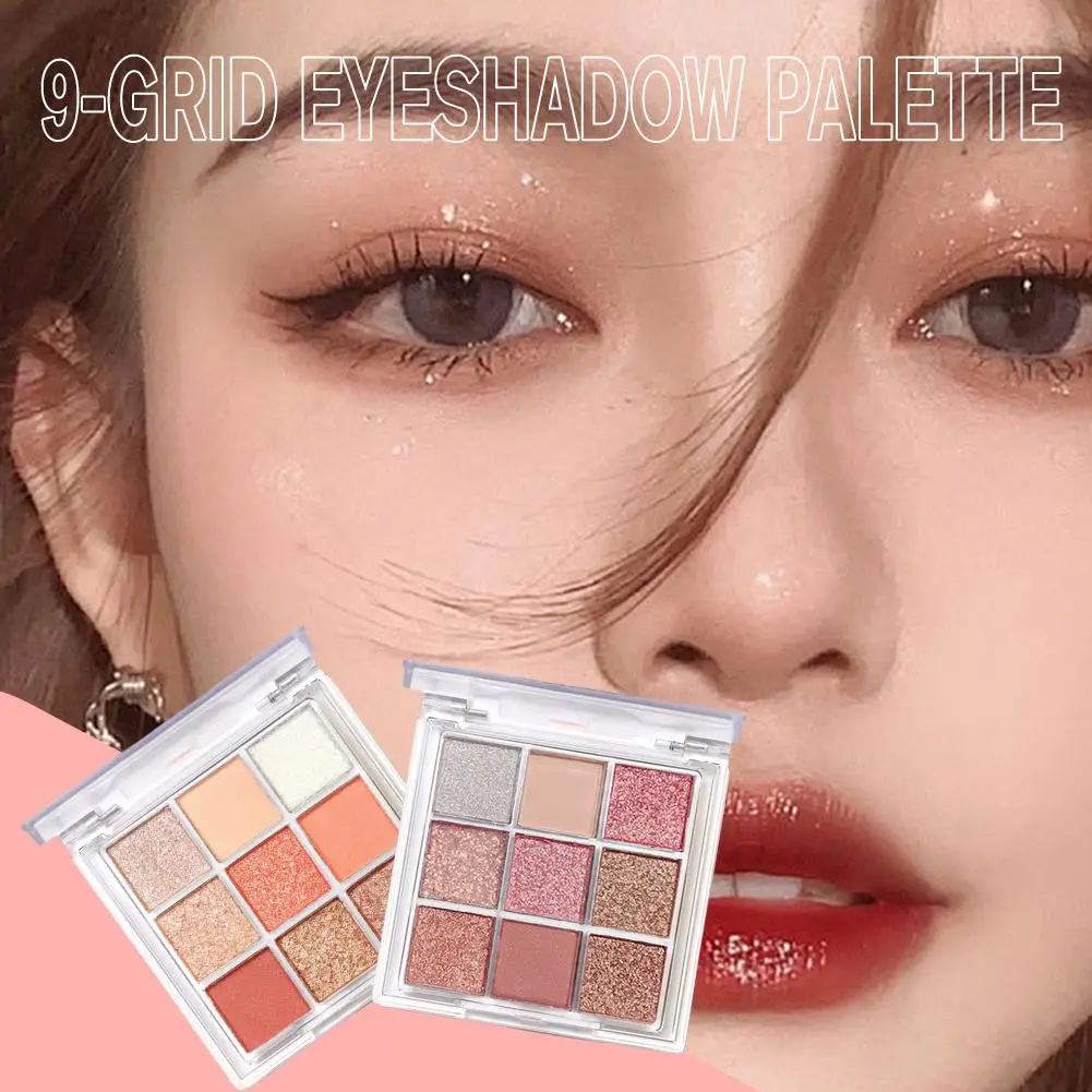 9 Colors Eyeshadow Palette Diamond Pearlescent Matte Makeup Eyes Charming Shimmer Shadow Cosmetic Eye Eye Contour O2S3