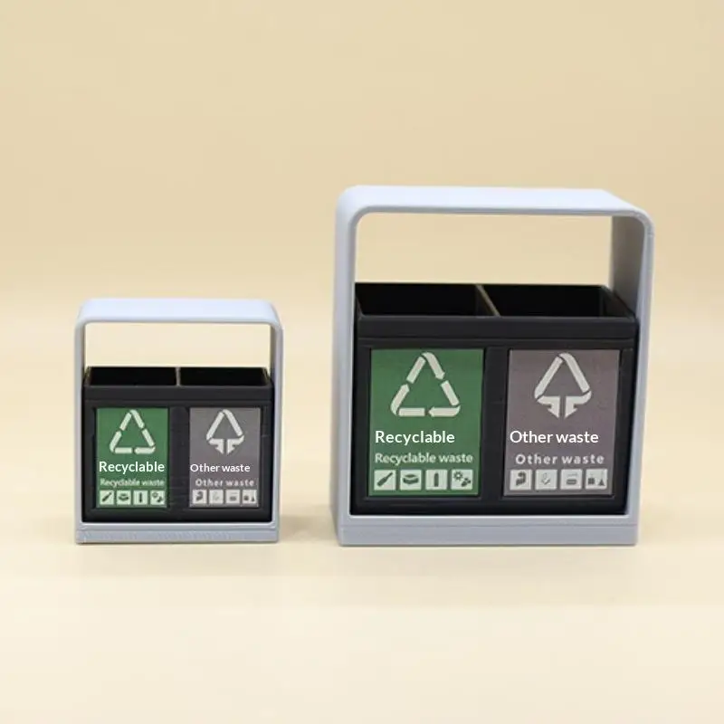 1Pc Dollhouse Miniature Simulation Dustbin Model Outdoor Park Scene Garbage Bin Decor Play House Accessories Toy