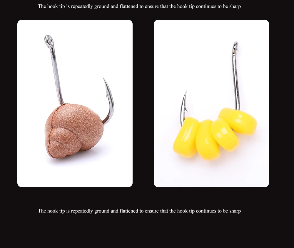 FTK 50/100PCS Angelhaken Jig Kopf Angelhaken Süßwasser Angelhaken Karpfen Angeln Teich Carpe Fisch Tackle Zubehör – Detail 9