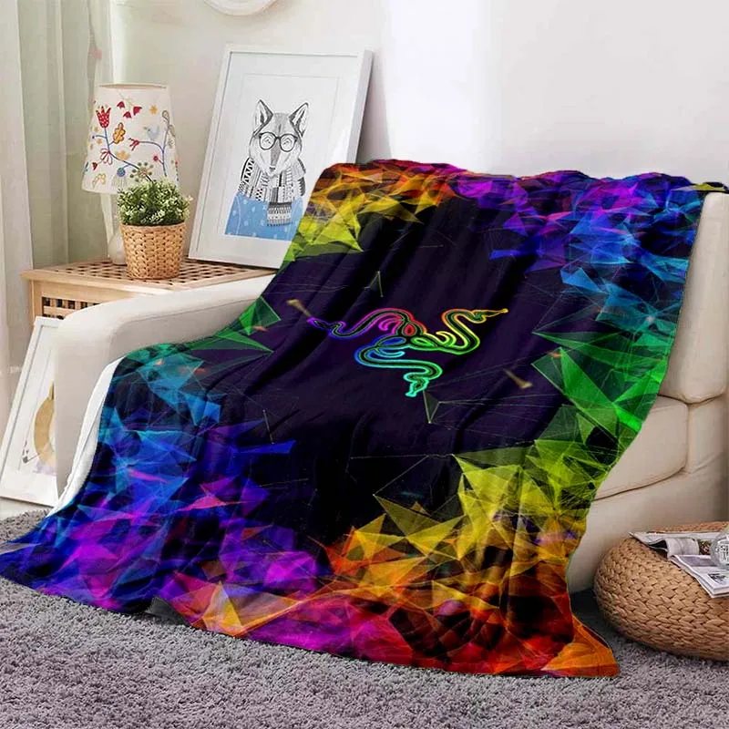 2026 new model Razer Graphic Flannel Fleece Blanket Soft Warm for Couch Bed Game Room Home Ornament Holiday Gift for Family Use