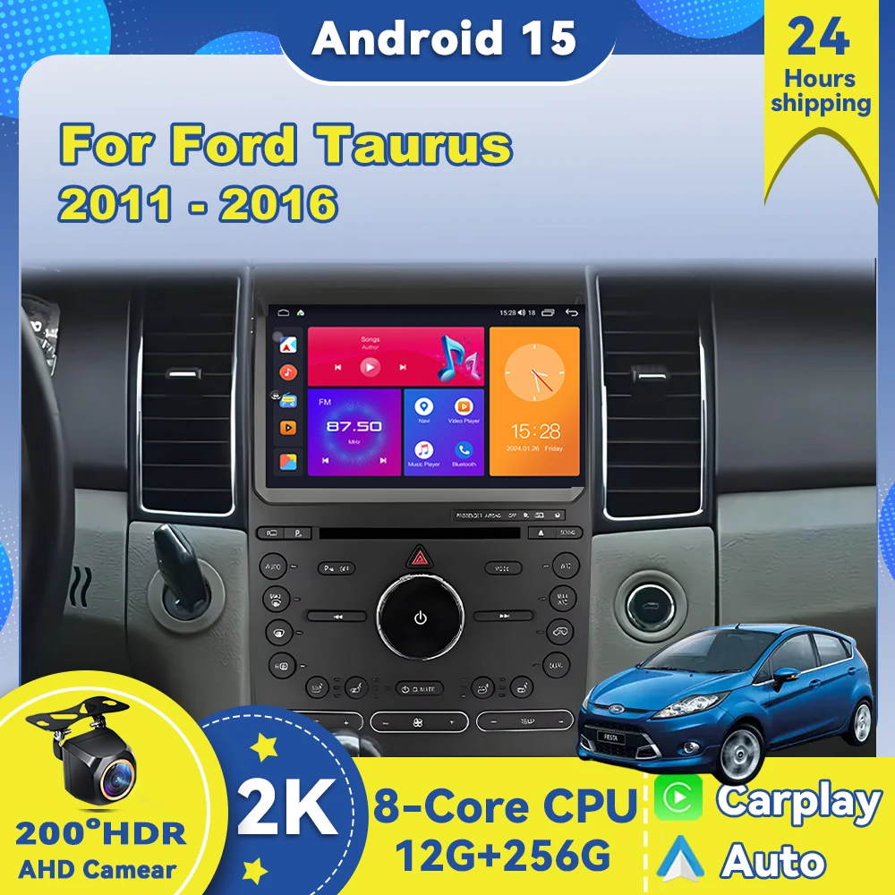 Android 15 For Ford Taurus 2011 - 2016 Car Radio Carplay Player Multimedia Navigation GPS 4G WIFI 5G Head Unit Stereo DSP