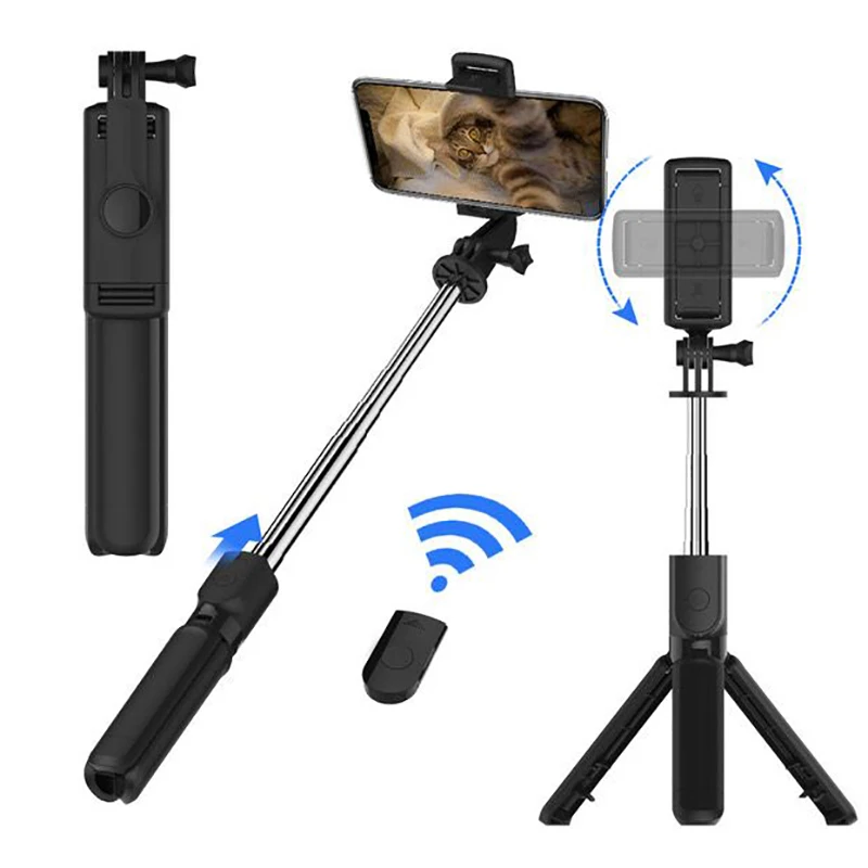 Bluetooth Selfie Stick Phone Holder Portable Retractable Multifunctional 68CM 100CM Tripod With Selfie light For Live Streaming