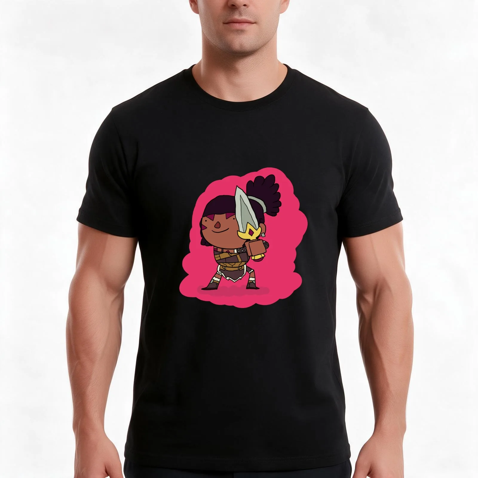 Brawlhalla - Jhala T-Shirt Summer Casual Cotton Tee Oversized Streetwear Tops Vintage Graphic Print Loose Fit Short Sleeve