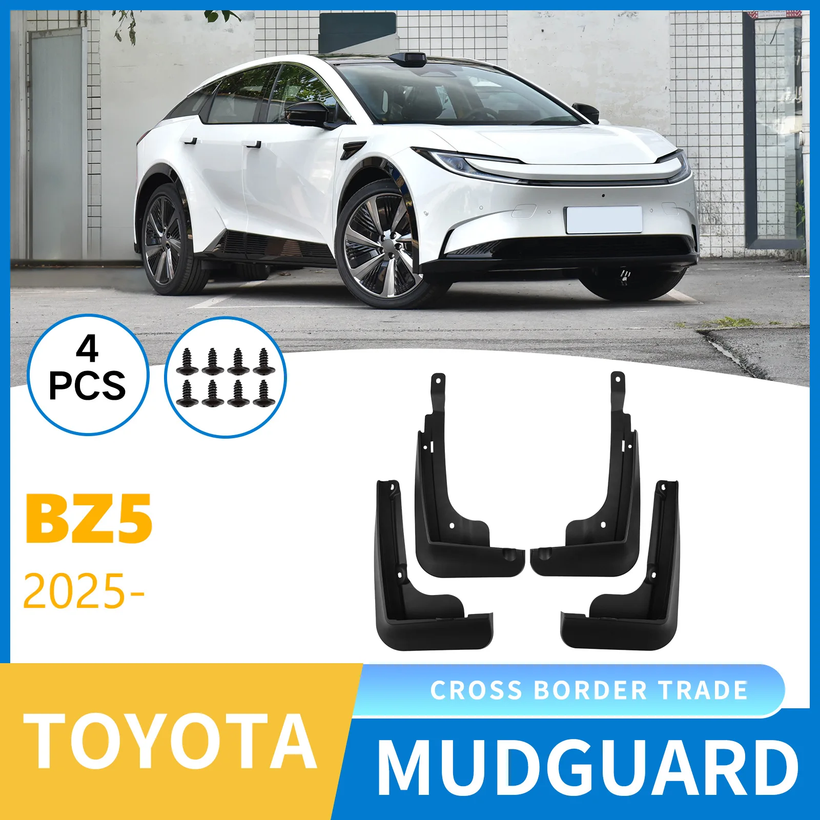 

Fenders are suitable for Toyota BZ5 2025 car front and rear tire mudguard leather splash proof modification products