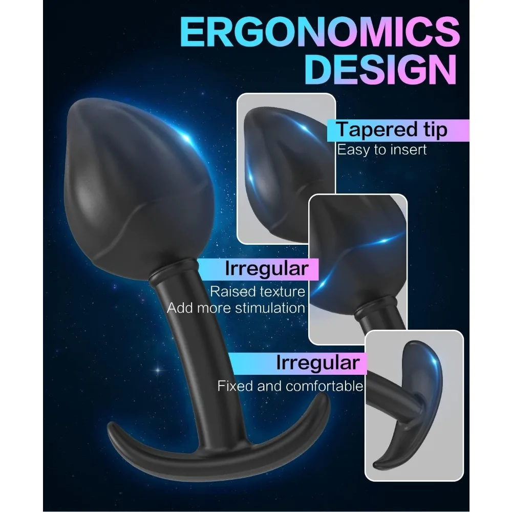 Anal Plug 3 pcs Silicone Butt Plug Training Anal Butt Plugfor Beginners Advanced Users Flared Base Prostate Portable Sex Toys