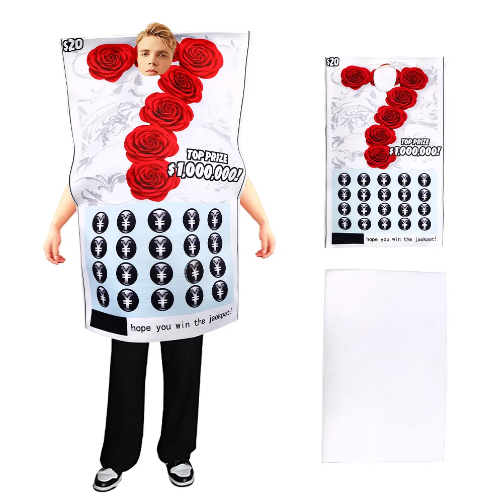 Carta di Halloween gioco di ruolo carta Cosplay biglietto della lotteria tuta Costume vestito divertente adulto rosa