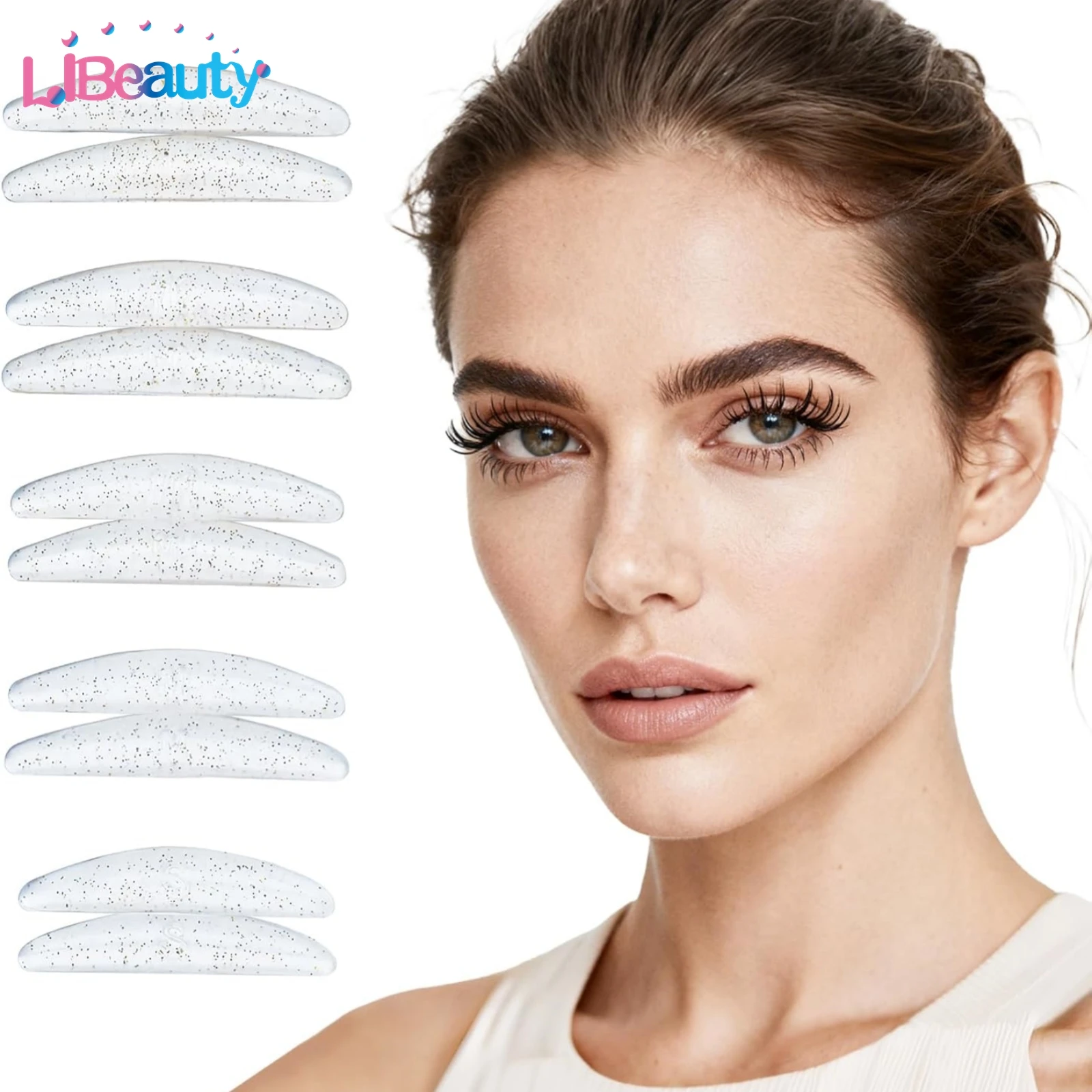 Libeauty 10枚入り ラッシュリフトパッド 粘着式 まつげパーマパッド 接着剤不要 再利用可能 ソフト ラッシュリフトシールド まつげリフト用