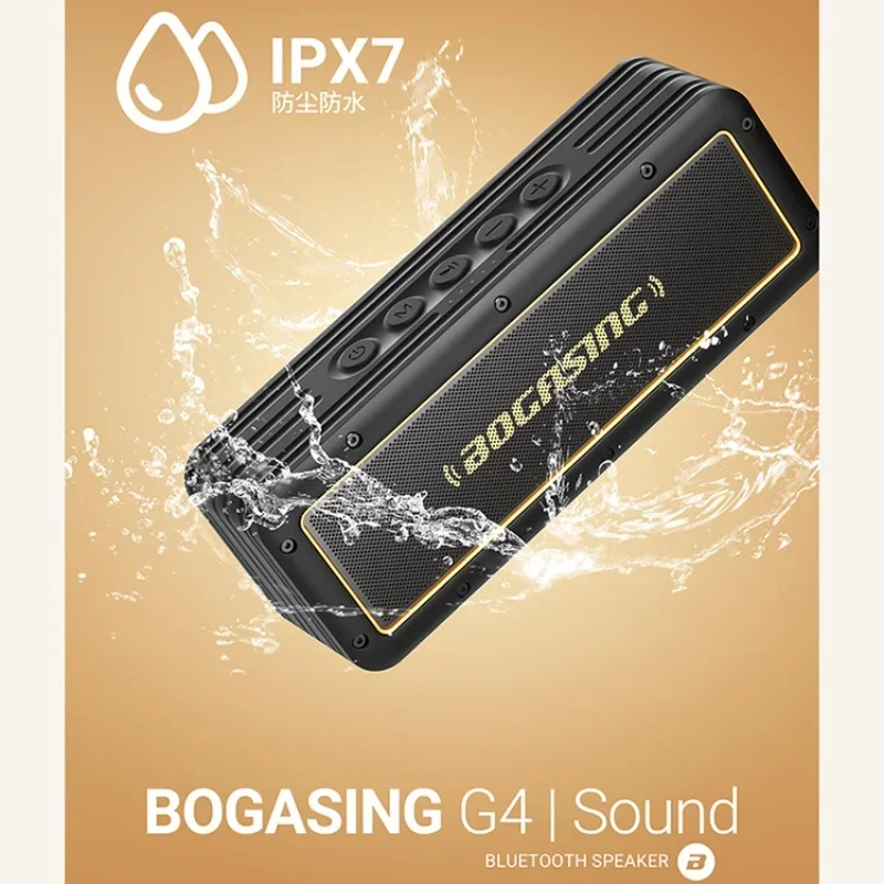 

IPX7 TWS Caixa De Som BOGASING Powerful Bluetooth Speaker Wireless Sound Column Super Deep Bass 24H Playtime Portable Subwoofer