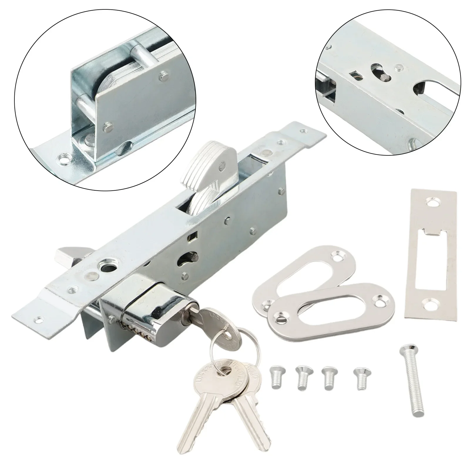 Accessories High Quality Practical Door Hook Lock Sliding Door Lock 1 Pc With Keys Zinc Alloy For 35-55MM Door Width Kitchen