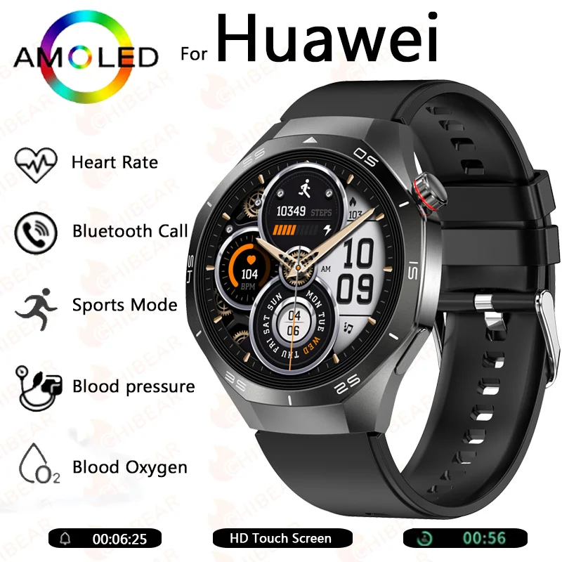 

Смарт-часы для мужчин для Huawei GT5 Pro, спорт на открытом воздухе, Bluetooth-вызов, NFC, пульс, водонепроницаемые, оповещение о сообщении, музыкальные, погода, умные часы