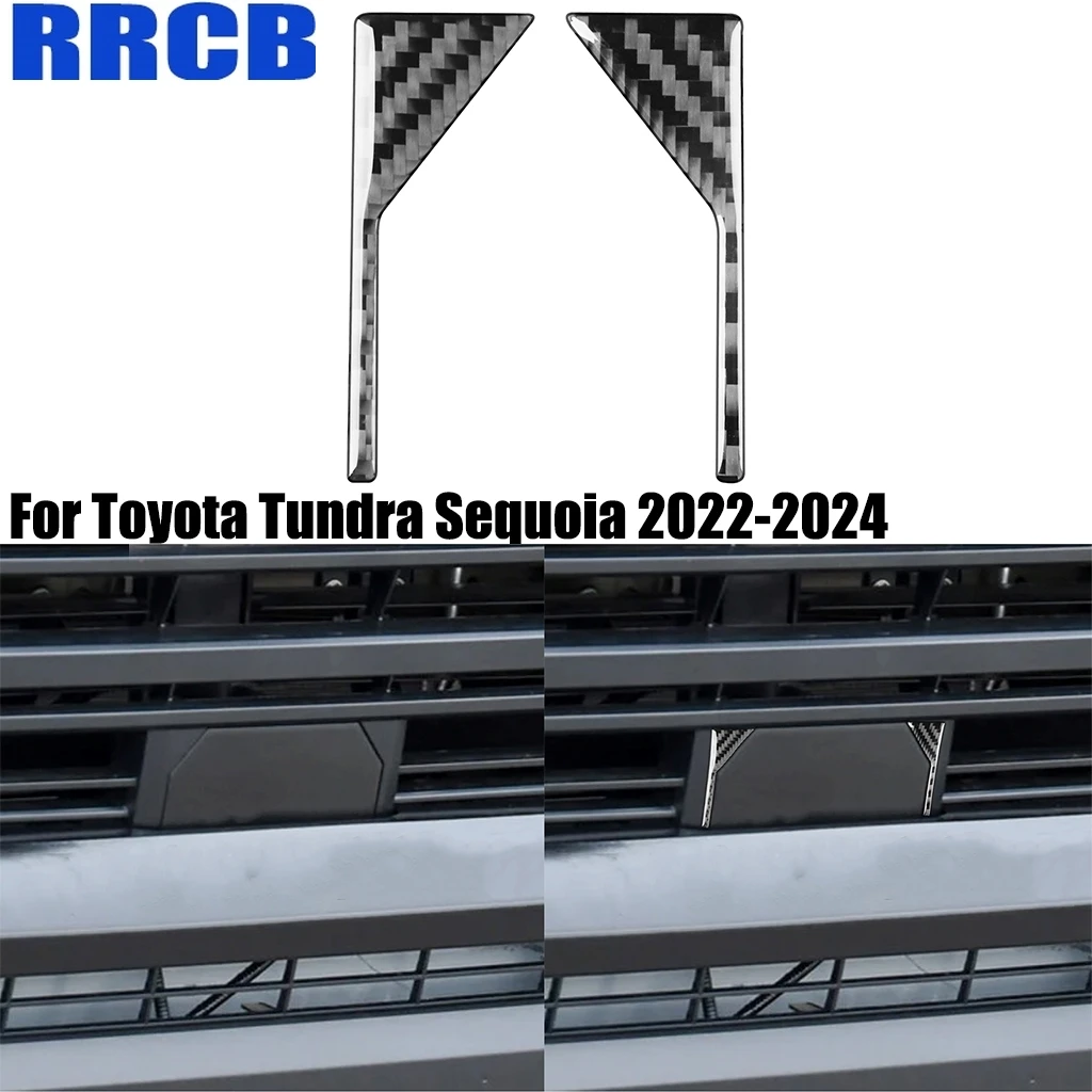 

For Toyota Tundra Sequoia 2022-2024 Carbon Fiber Front Trailer Hitch Towing Hook Exterior Cover Stickers Trim Car Accessories