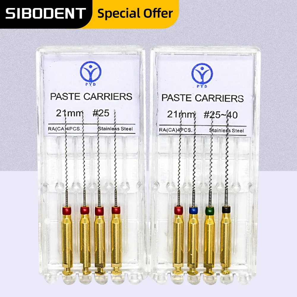 

4pcs Dental Lentulo Paste Carriers Endodontic Reamers Drill Burs Endo Files Dentist Materials Instrument