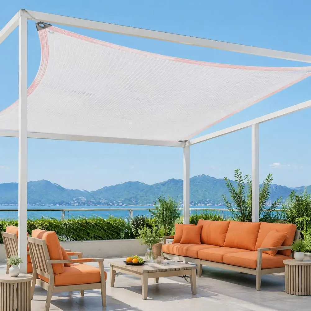 Heavy Duty Mesh Tarp White Shade Cloth Garden Cover Plant Sun Protection Mesh Tarp with Grommets Outdoor Greenhouse Patio