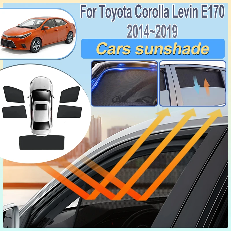 

For Toyota Corolla Levin Accessories 2014-2019 E170 Car Mesh Sunshade Side Window Mesh Privacy Sun Visor Covers Auto Accessories