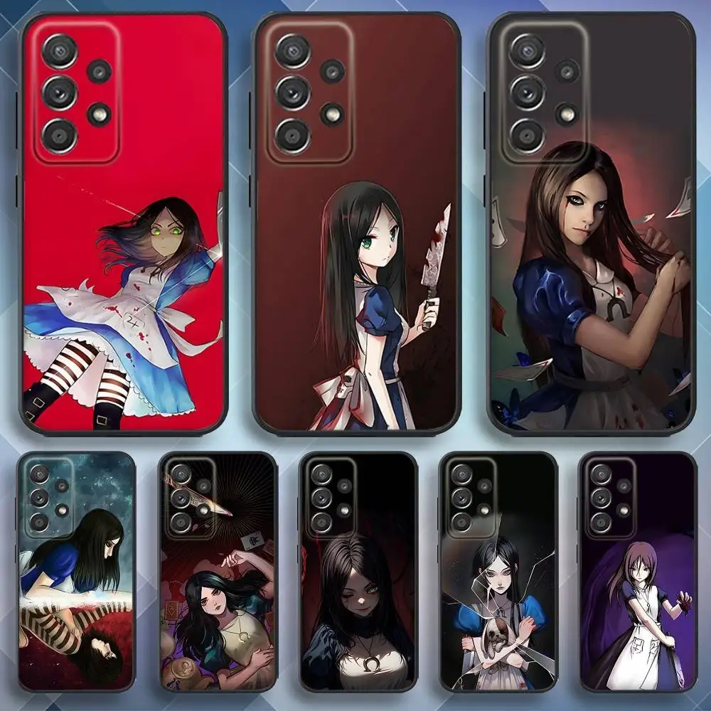 

Game A-Alice Madnes Return Phone Case For Samsung S 25,24,23,22,30,21,10,9,Ultra,Plus,Lite,FE,4,5 G Soft Black Case