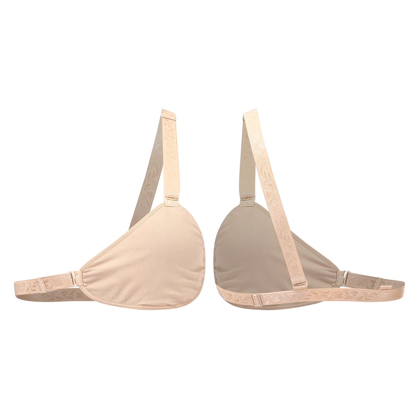 Womens Post-mastectomy Single Cup Bra Adjustable Straps Front Closure Breast Prosthesis Solid Color Breathable Single Breast Bra