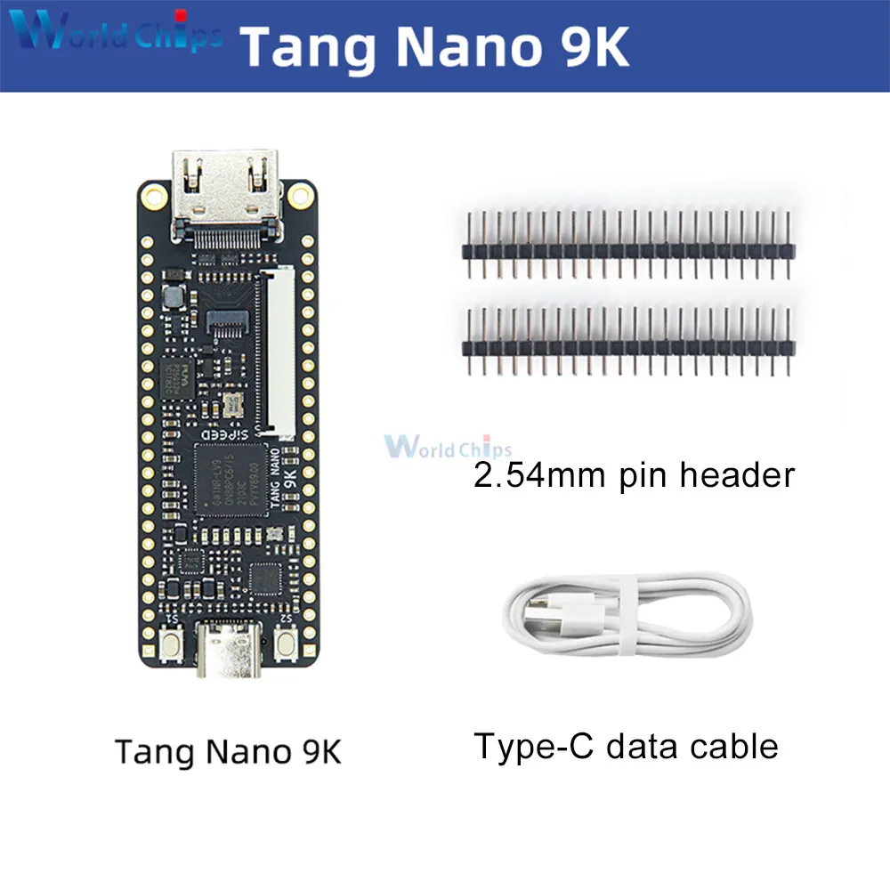 Tang Nano 9K Gaoyun FPGA GoAI Development Board GW1NR-9 RISC-V RV HDMI 40P RGB Interface with 1.14/4.3/5/7 Inch SPI Bare Screen