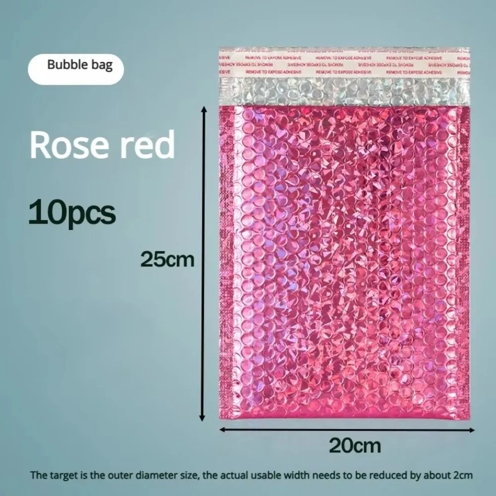 10pcs Self-Sealing Bubble Mailers Bag Waterproof Holographic Shipping Bags Heavy Duty Padded Reusable Foam Bag For Business