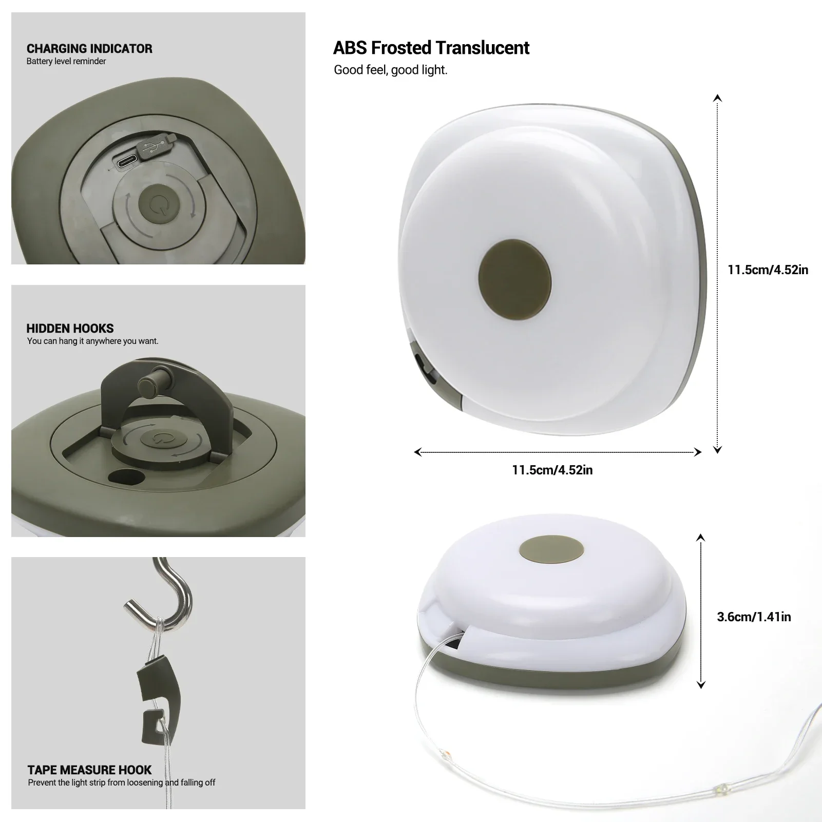 Tira de lámpara LED para acampada, cinturón de luces reciclables de 10M de longitud, impermeable, decoración de acampada y jardín al aire libre, linterna para tienda de campaña