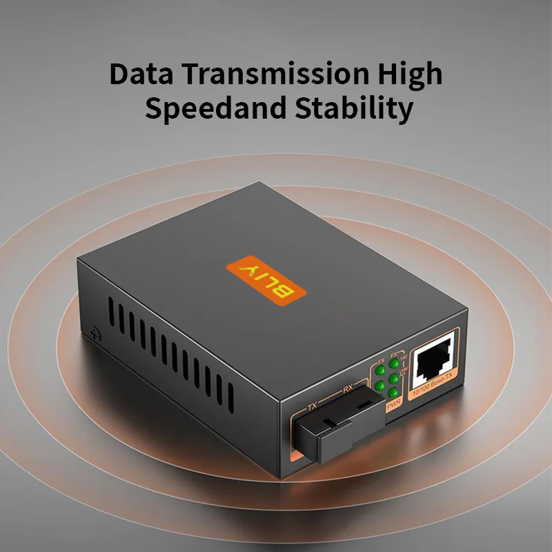 BLIY A‑Pair 10/100M BiDi Fiber Media Converter SC Single‑Mode Single‑Fiber Ethernet RJ45 Transceiver