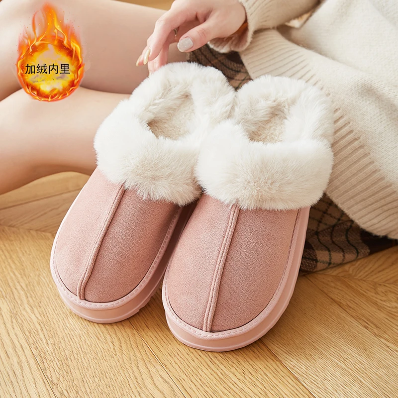 

2026 зимняя женская обувь, повседневная домашняя обувь для мужчин, 2025 г., уличная теплая хлопковая обувь для женщин, домашние плюшевые тапочки с подкладкой, женские