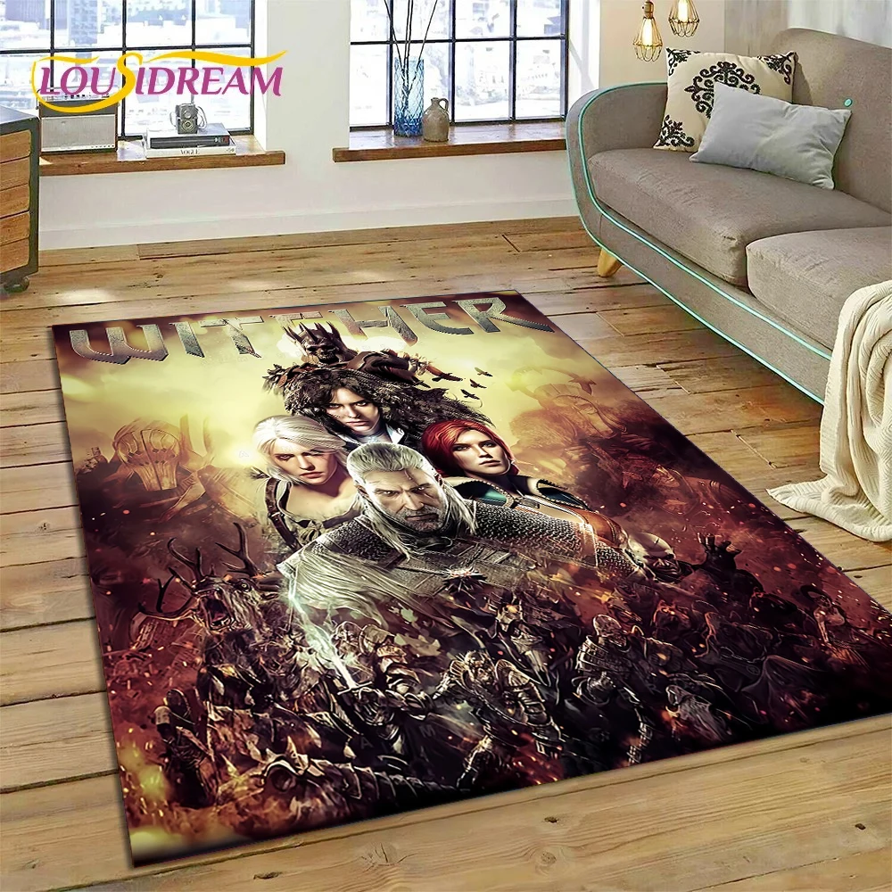 3D The W-Witcher 3 Game Wild Hunt Rug Carpet for Living Room Bedroom Home Decor,Floor Mat Non-slip Decoration for Sofa Doormat