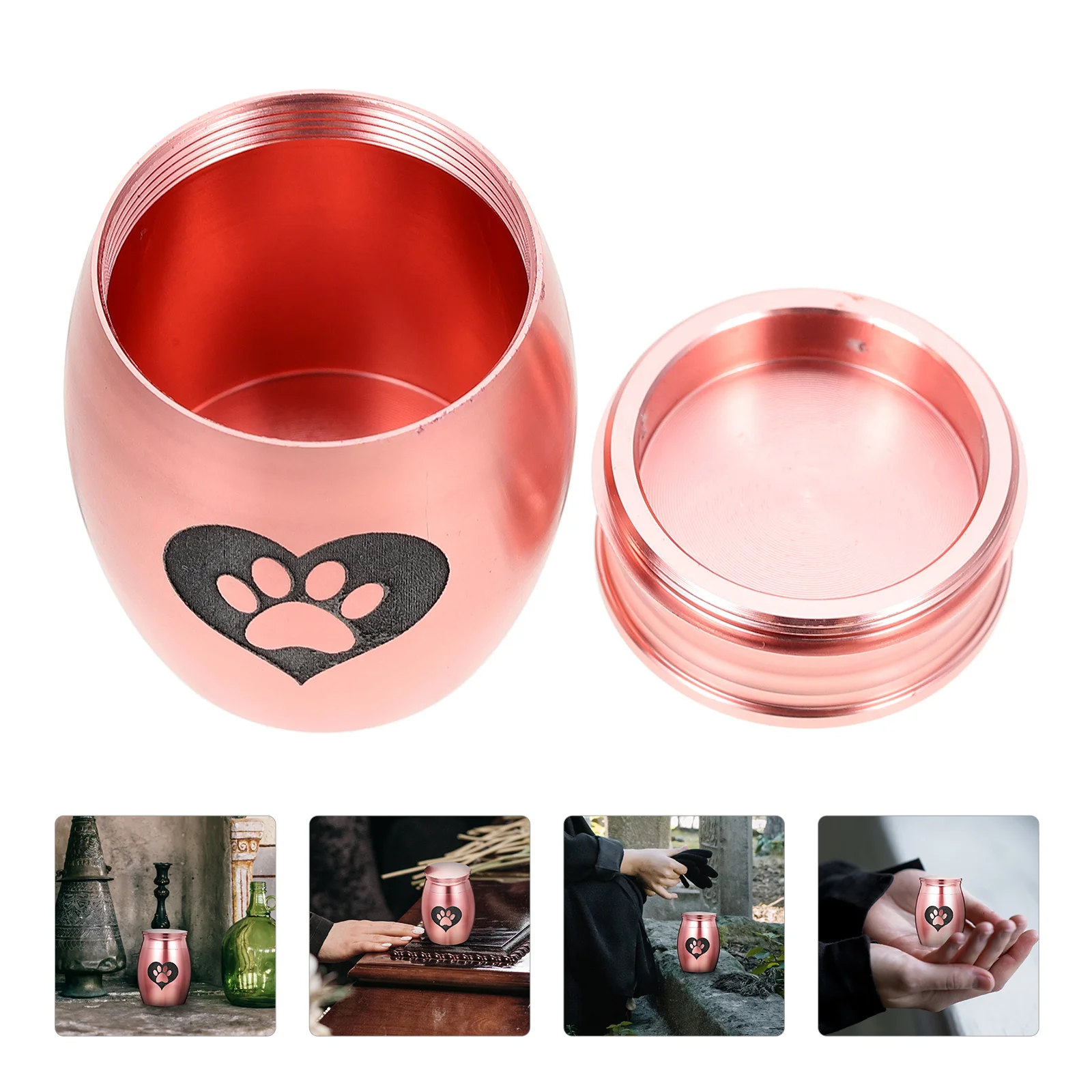 Stainless Steel Pet Urn for Cats Dogs Ashes Holder Golden Lightweight Cremation Keepsake Home Decor Living