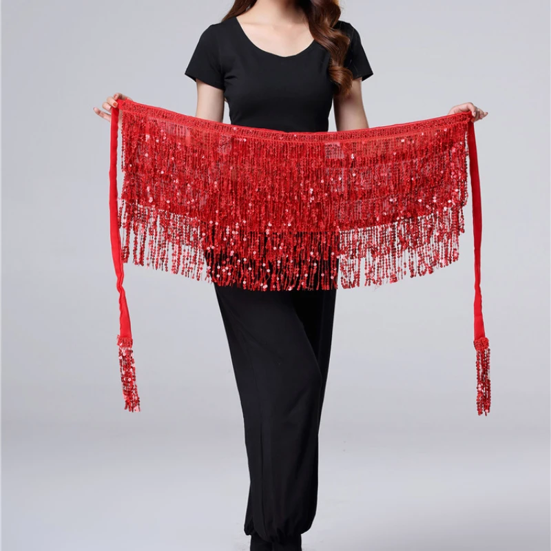 Catena in vita per danza del ventre di Halloween, paillettes per sciarpa in vita per danza indiana, sciarpa per fianchi con nappe, accessori per danza orientale