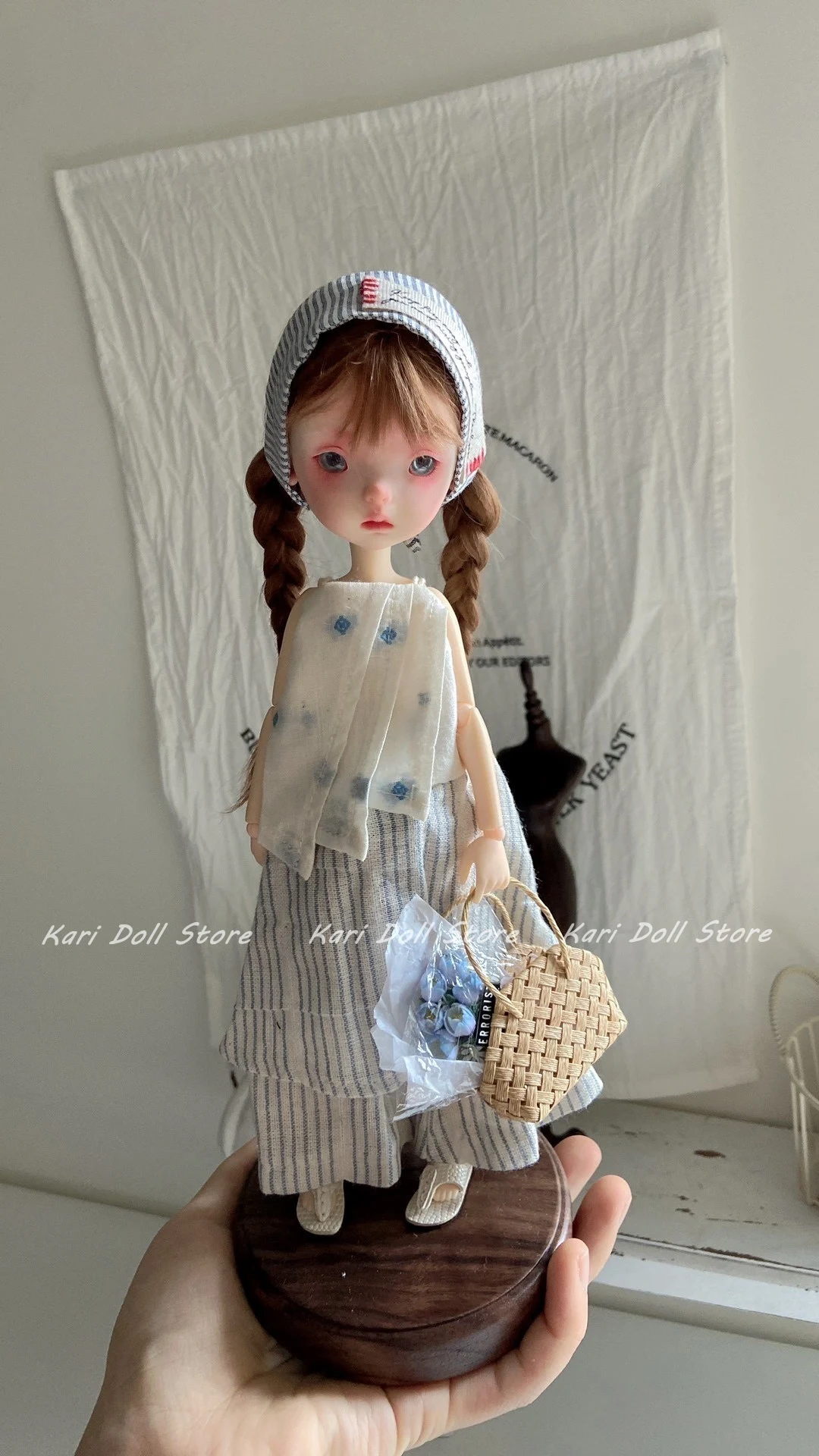 

Kari Doll Одежда и юбки 2025 г. Японский простой легкий комплект хакама в полоску на подтяжках для куклы Landazz Landoudou