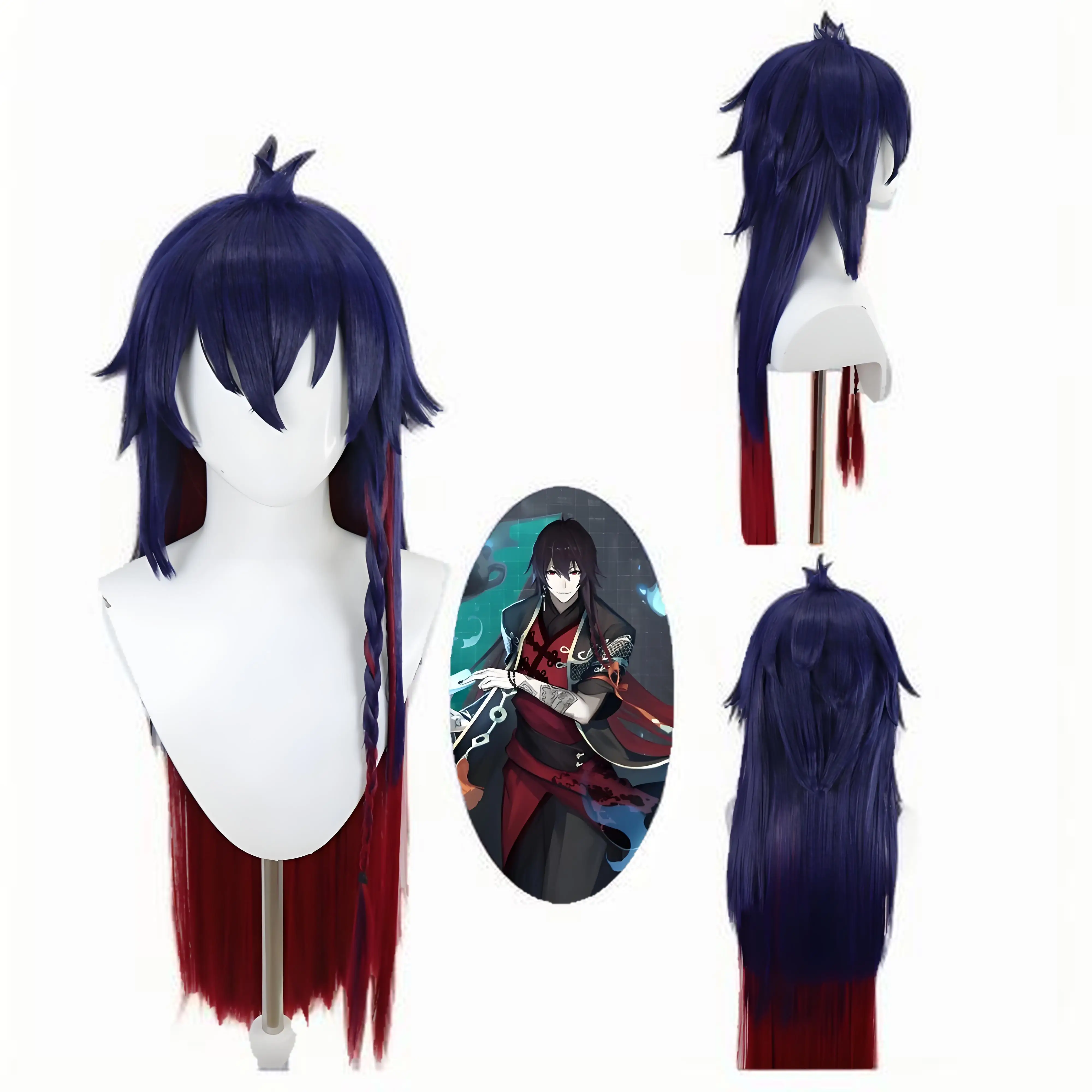 Seven Days City Zhong Hangu Cosplay Peruca Curta Cinza Marrom Anime Estilo Peruca Sintética para Festa Fantasia