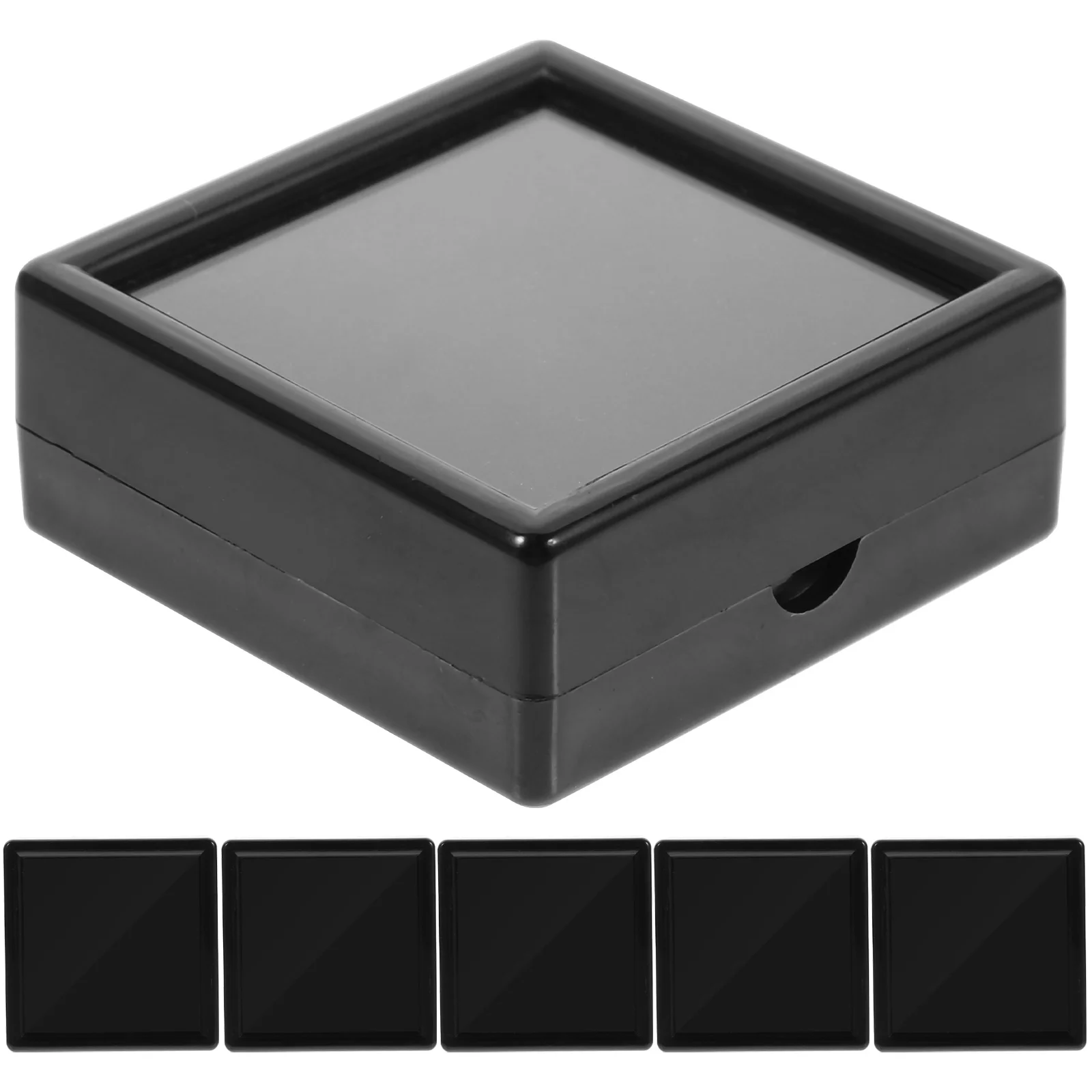 6Pcs Gemstone Display Case Transparent Cover Jewelry Storage Box Multi Functional Organizer for Badge Bracelets