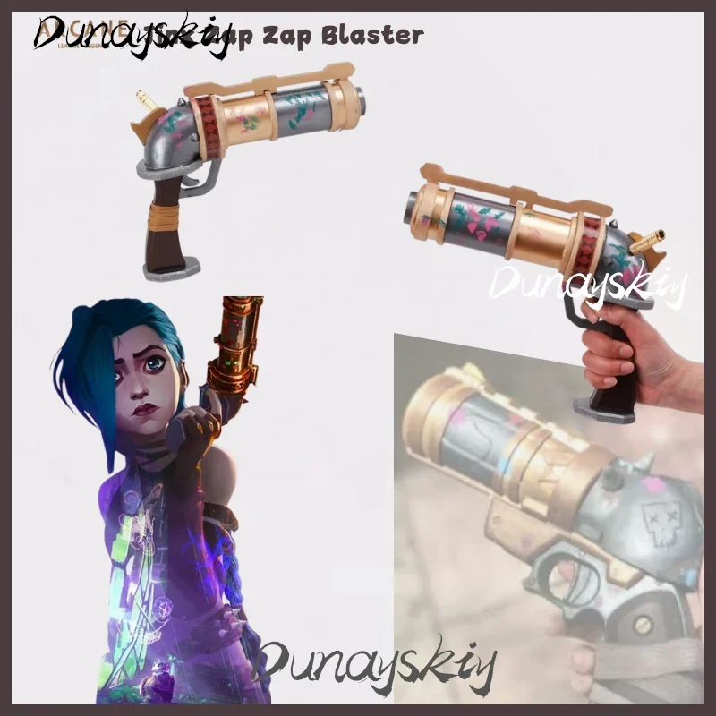 

Косплей League of Legends 2, Arcane Jinx Zap Zap Blaster Games, костюм для косплея, реквизит для вечеринки, аксессуары, искусственный пистолет, синий парик, костюм